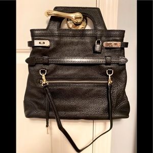 🏷SALE 🌻Gorgeous nwot black bag w blk lock fold over